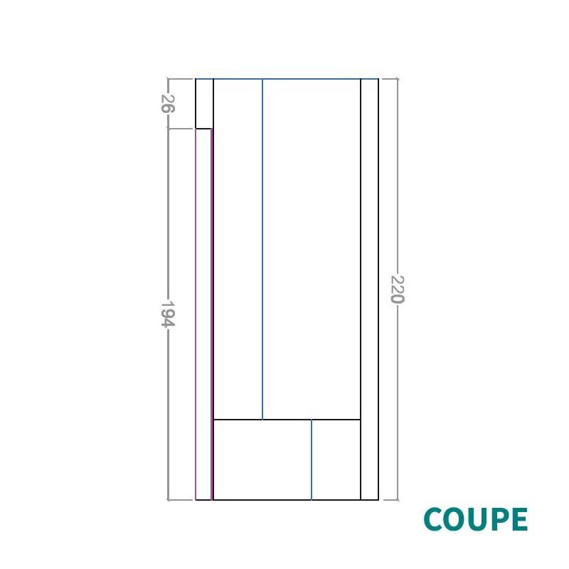 KIT CABINE HAMMAM À CARRELER RIAD 2 - 193X93 - 2 PLACES_3