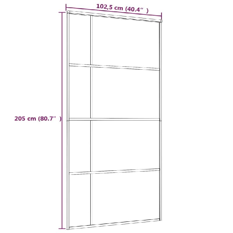 Vidaxl porte coulissante verre esg et aluminium 102,5x205 cm blanc 151688_3
