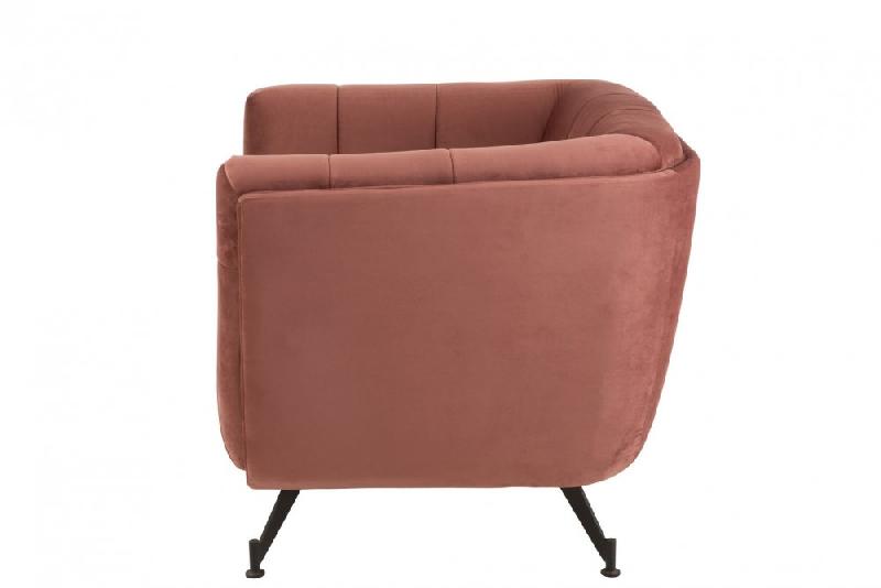 Fauteuil lounge Marianah - rose antique - structure bois et assise capitonnée en velours_3