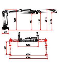 R 150 ms1 grue auxiliaire - bob spa - capacité de levage 150 kNm - extension hydraulique 7,60 m_3