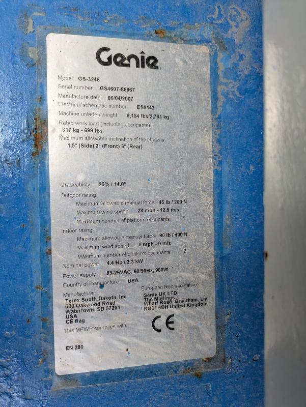 Nacelle ciseaux GENIE gs3246 occasion_3