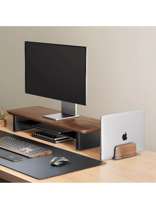 Support d'ordinateur/tablette en bois et aluminium noir_3