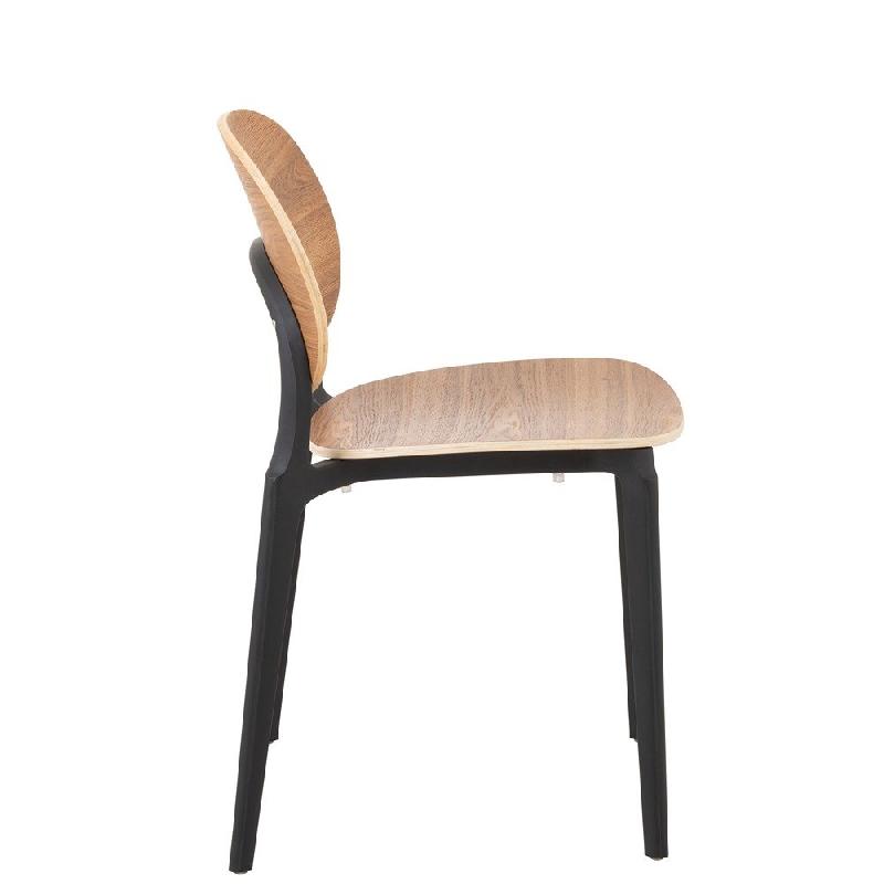 Chaise de cuisine SHINY - Vernis/Naturel - Polypropylène robuste et légère, compatible extérieur_3