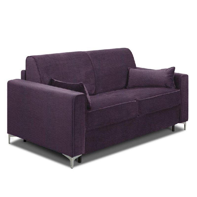 Canapé convertible express Jackson 140cm - sommier lattes - tweed violet - matelas 16cm - mécanique italienne Renatonisi_3