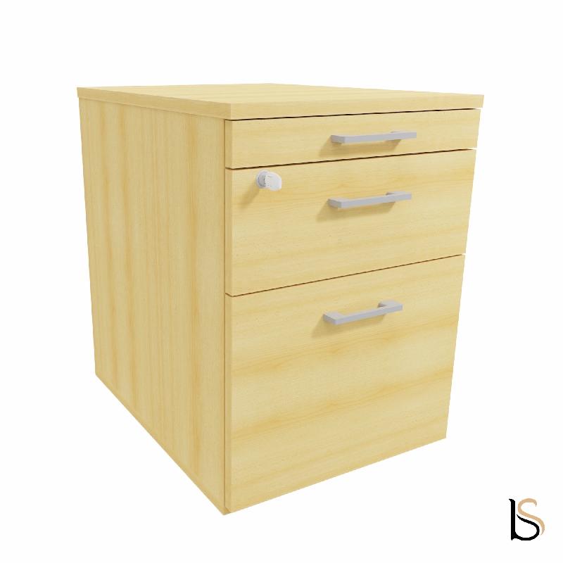 Caisson mobile 2 tiroirs  + 1 tirette plumier - QUADRIFOGLIO - Hêtre_3