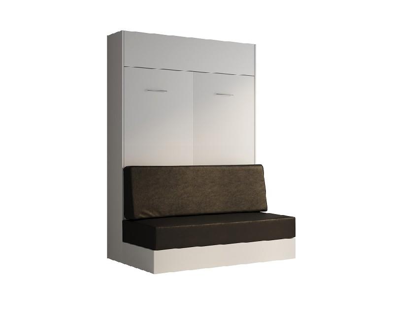 Composition lit escamotable Dynamo Sofa - Canapé noir 140x200 cm avec rangement - Blanc - L : 205 cm_3