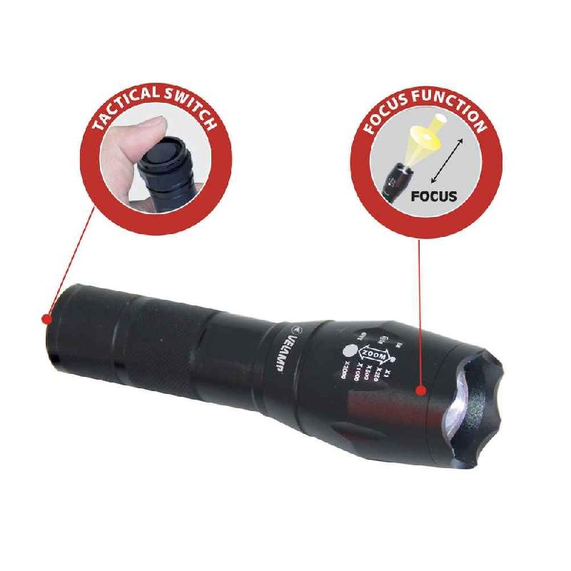 Lampe torche à LED - Steel LED 10W en aluminium avec zoom_3