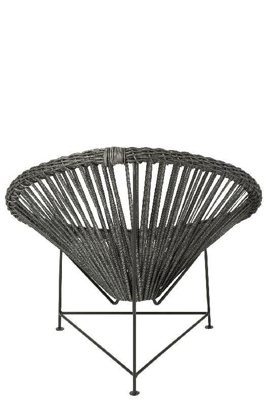 Fauteuil design Agafi en rotin noir - Forme œuf - Intérieur/Extérieur - Capacité 150 kg_3