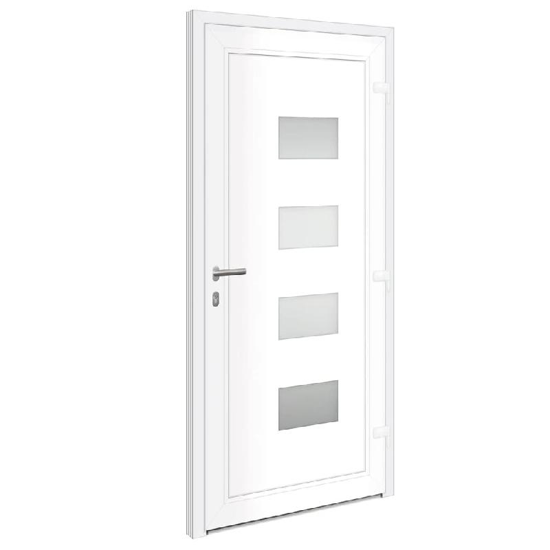 Vidaxl porte d'entrée blanc 100x210 cm aluminium et pvc 3157063_3