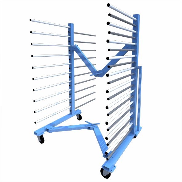 Chariot compact pour optimiser le stockage après peinture