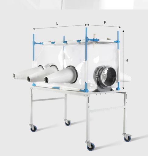 Dispositif de confinement souple avec options de surpression et dépression