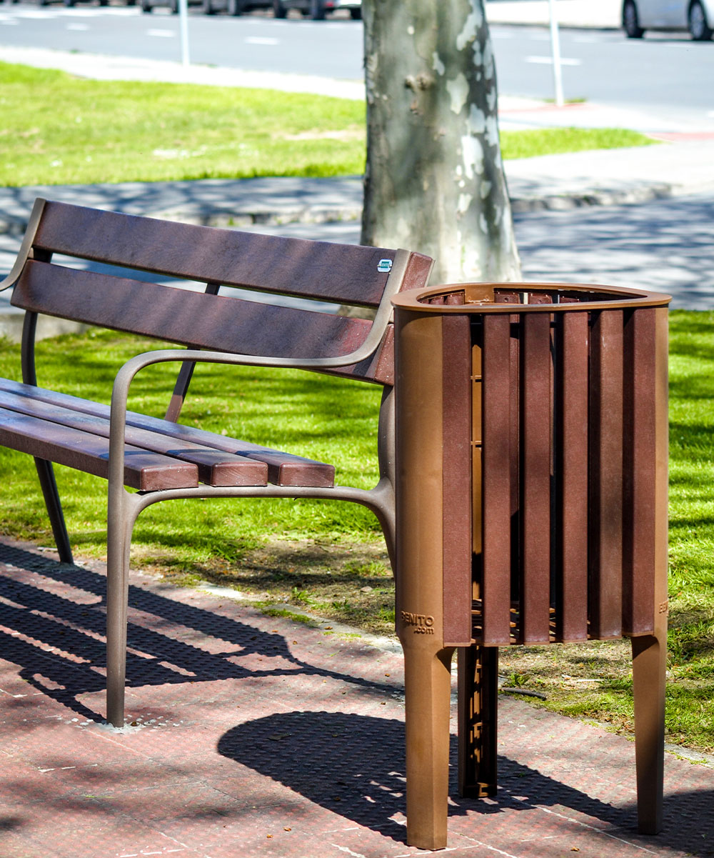 Poubelle publique Argo Eco PA663 - Design durable en polymère recyclé_3