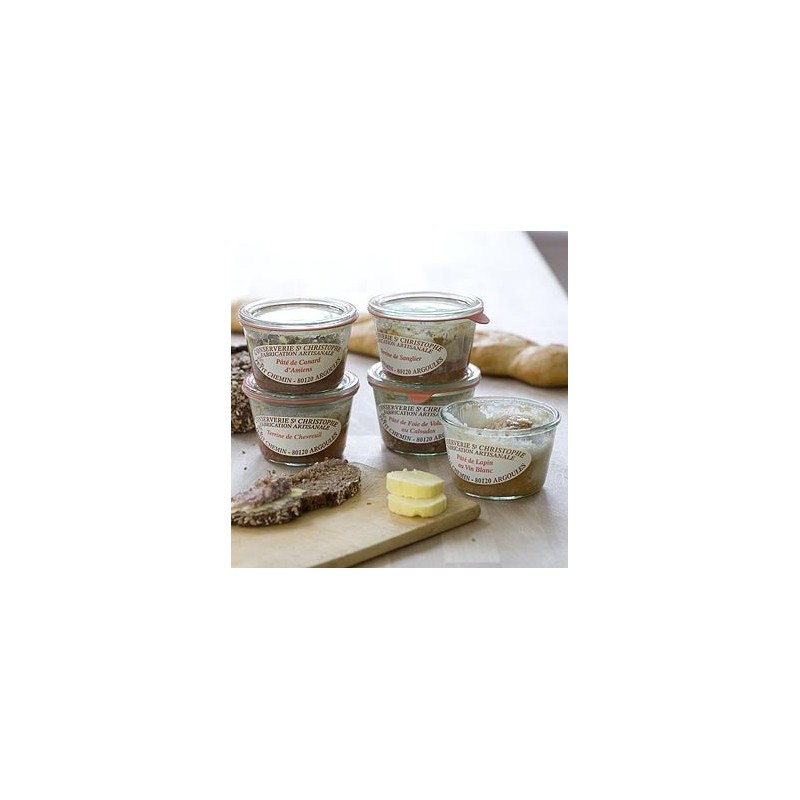 6 bocaux en verre Weck® Droit 370 ml - couvercles en verre et joints inclus (clips non inclus) - WN000005_3