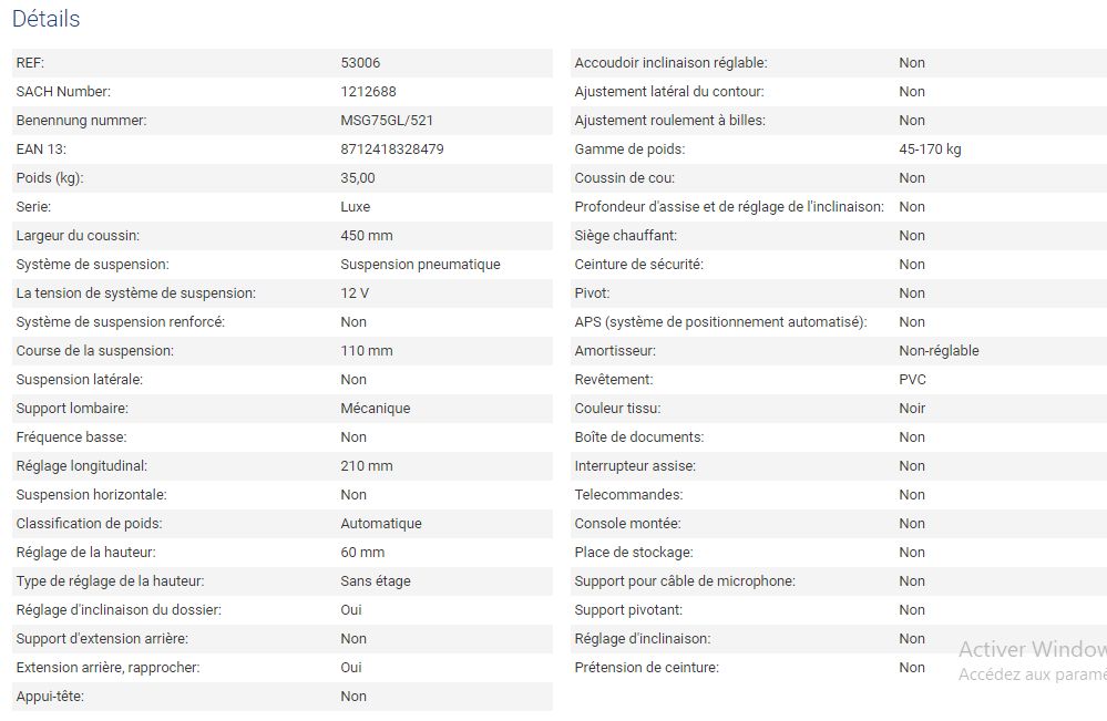 Siège de tracteur - Grammer AG - Primo T Professional M PVC - Course de la suspension : 110 mm - 53006_3