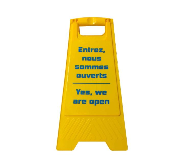 Chevalet de signalisation en plastique - Dimensions 60cm x 30,5cm - Yellow_3