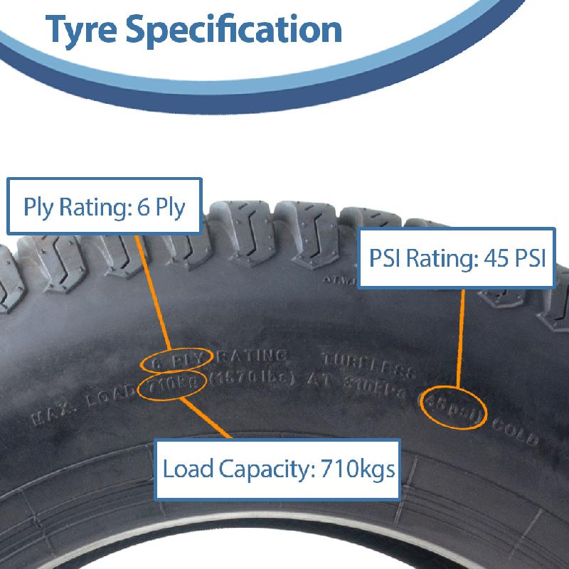 27x8.50-15 Pneu pour tondeuse à gazon 4ply Multi Turf Grass P332A Journey 710kgs (Lot de 2)_3