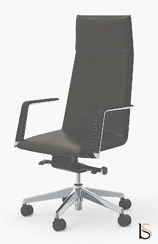 Fauteuil de direction Atos - Mobel Linea - cuir gris_3