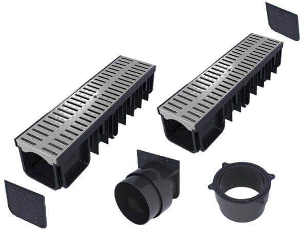 Kit caniveau - drainage efficace pour garage, terrasse et piscine - plastique renforcé haute qualité_3