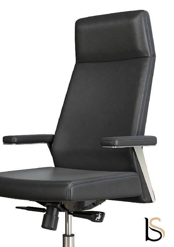 Fauteuil de direction Teos - Mobel Linea - cuir noir, Monté_3