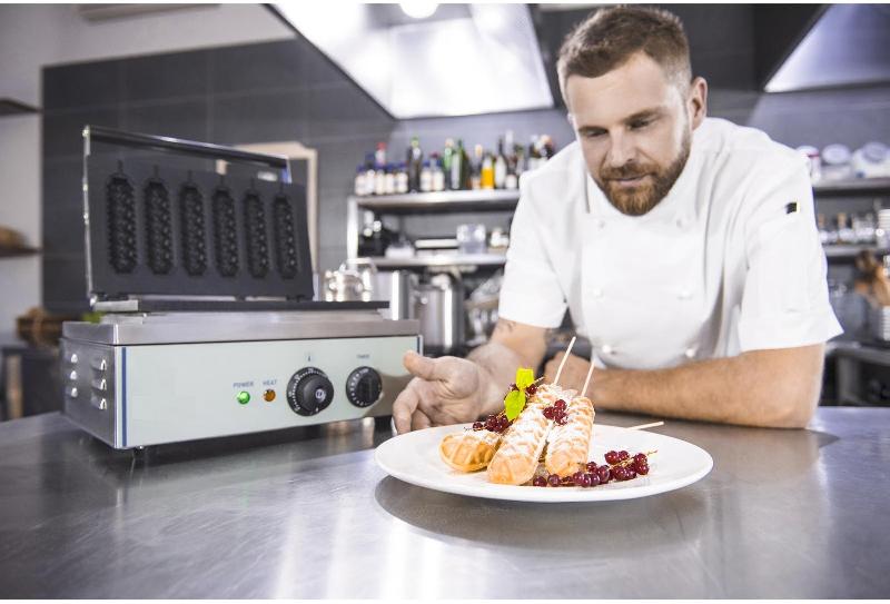 Gaufrier épi professionnel électrique à 6 bâtonnets (gaufrier sucette)_3