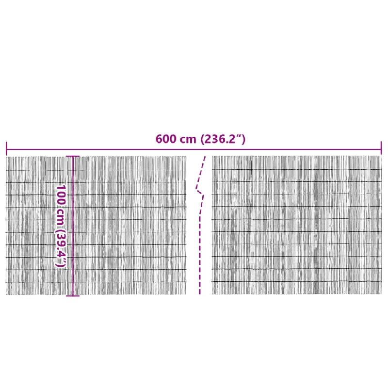 Vidaxl clôture de jardin 600x100 cm roseau 365751_3