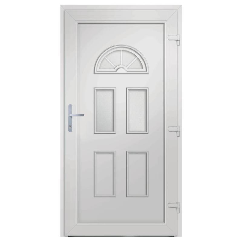 Vidaxl porte d'entrée blanc 88x190 cm pvc 3187915_3