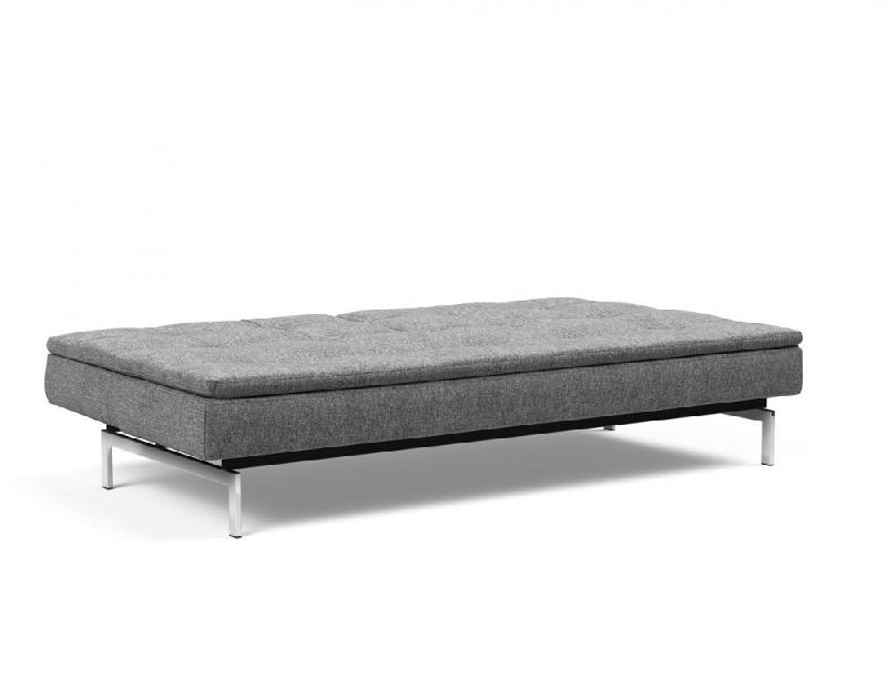 Canapé design Dublexo convertible - lit 115x210 cm - pieds chromés - tissu Twist Charcoal_3