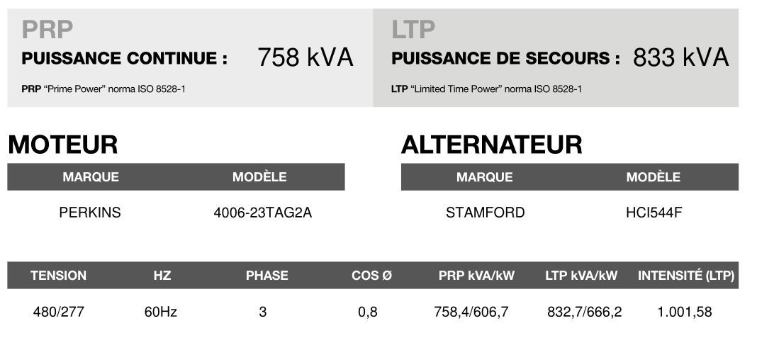 AP-850 60 Hz triphasé - Groupe électrogène en container Inmesol - 832,7 kVA - Moteur Perkins - Alternateur Stamford_3