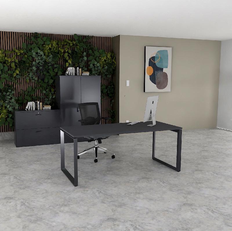 Bureau droit individuel Star - Mobel Linea - 180, Anthracite, Anthracite, Non_0
