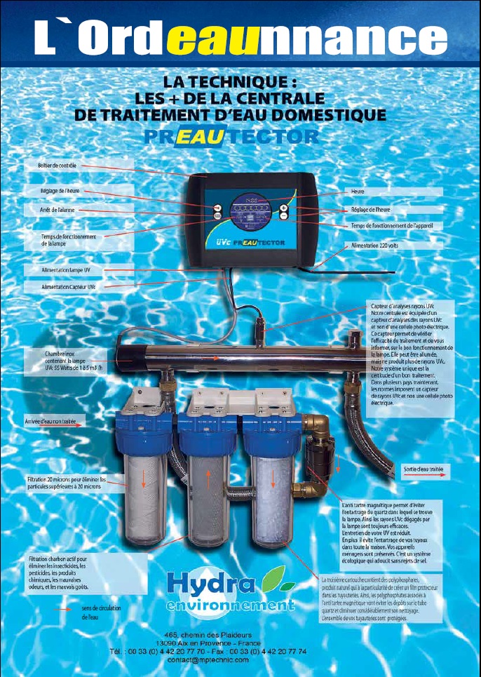 Appareil UVc pour garantir la potabilité de l'eau