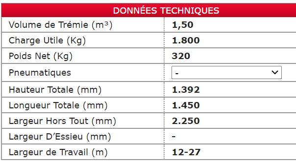 Distributeur d'engrais ADS - 1500 Cleris - charge utile 1800 kg - capacité trémie de 800 à 2500 litres_3