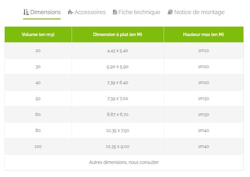 Citerne souple engrais liquide - Diva Plastiques - Volume 20 à 100 m3 - Dimensions 4,43x5,40m à 10,35x9,00m - Hauteur 1,10m à 1,40m_3