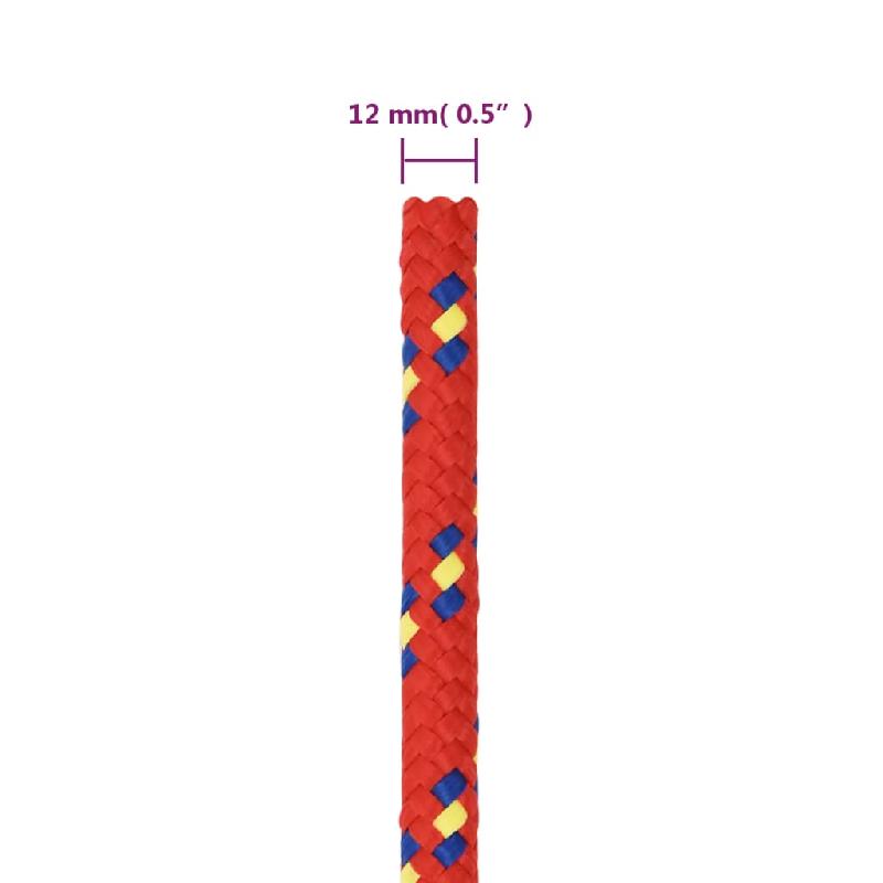Vidaxl corde de bateau rouge 12 mm 100 m polypropylène 152407_3