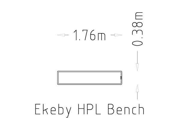 Banc public Bench Ekeby HPL - Gris/Noir - Scellement béton - 8101176 - Hags_3
