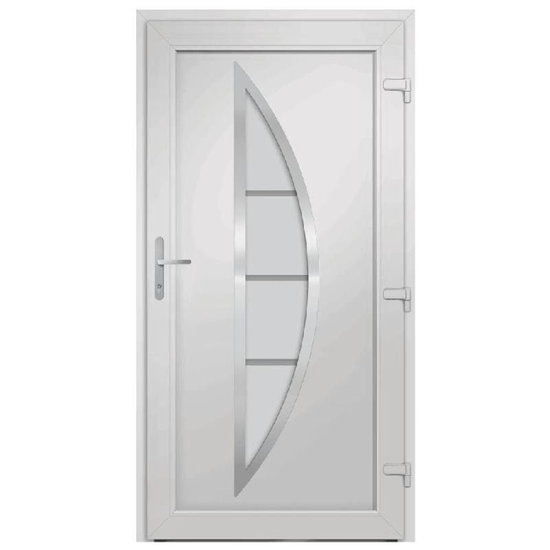 Vidaxl porte d'entrée blanc 98x200 cm pvc 3187869_3