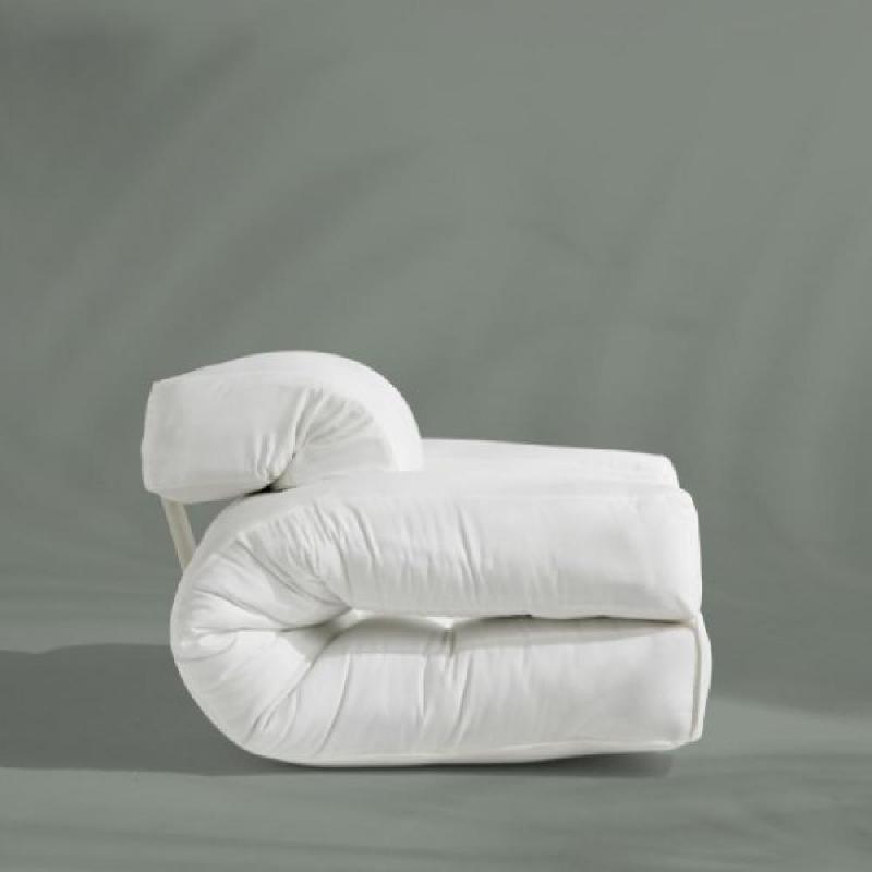 Fauteuil extérieur transformable HIPPO OUT - couleur blanc - modulable en matelas 1 place - design scandinave_3