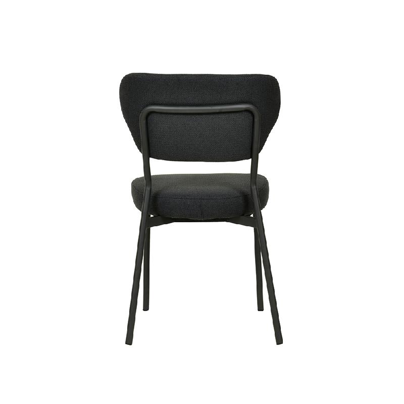 Duko - Chaise empilable en tissu noir_3