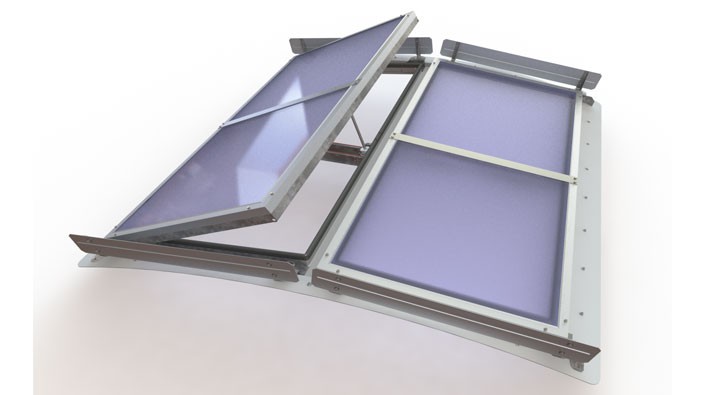 Lanterneau ponctuel ecobac dv 110 pour voûte / sur embase en polyester / avec protection solaire / 190 x 170 cm_3