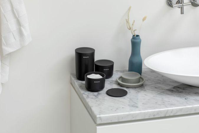 Pots de stockage -Kit de 3 - Dark Grey - Ensemble de 3 Pots de Rangement Brabantia ReNew pour épingles à cheveux, boucles d'oreilles et cotons-tiges_3