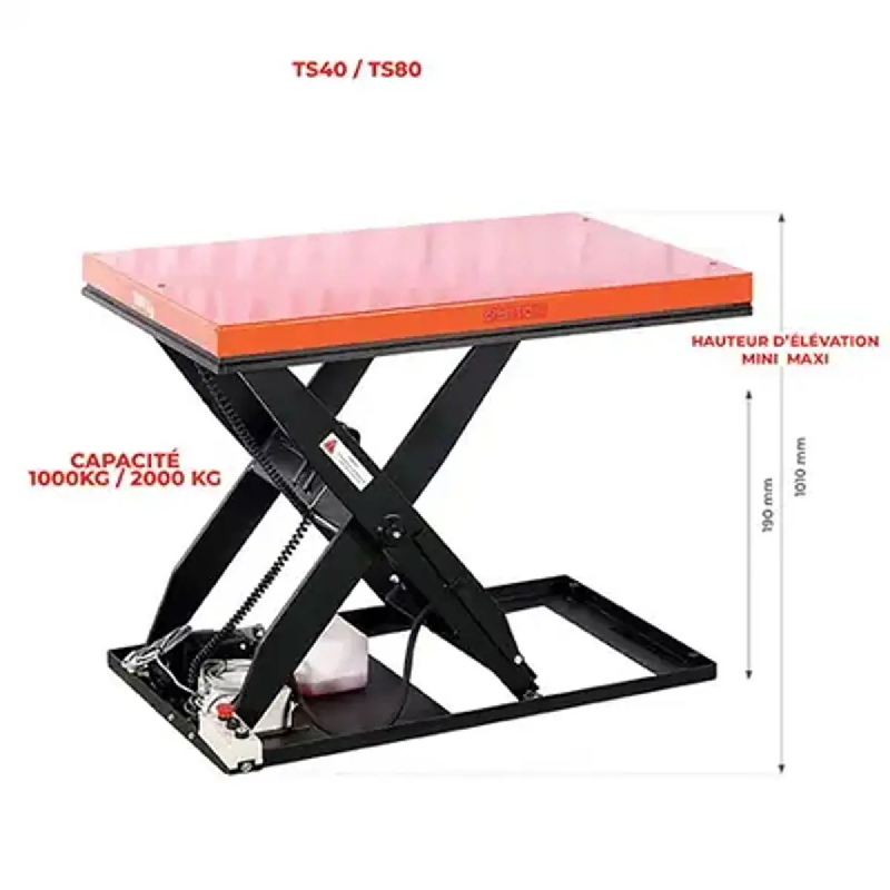 Table élévatrice fixe électrique 1 tonne - 220V - HWLC1000/220V_3