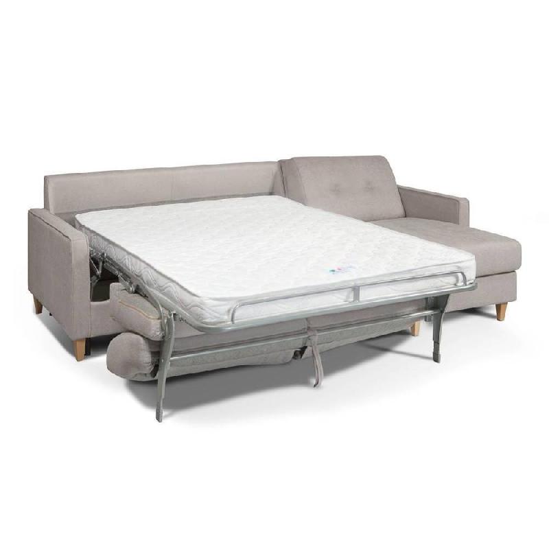 Canapé d'angle Norway - Matelas 16 cm - Ouverture express - Sommier à lattes Renatonisi - Tweed crème_3