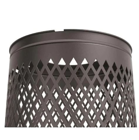 Corbeille publique Losange 120 litres - acier et tôle découpé - serrure à clé triangle_3