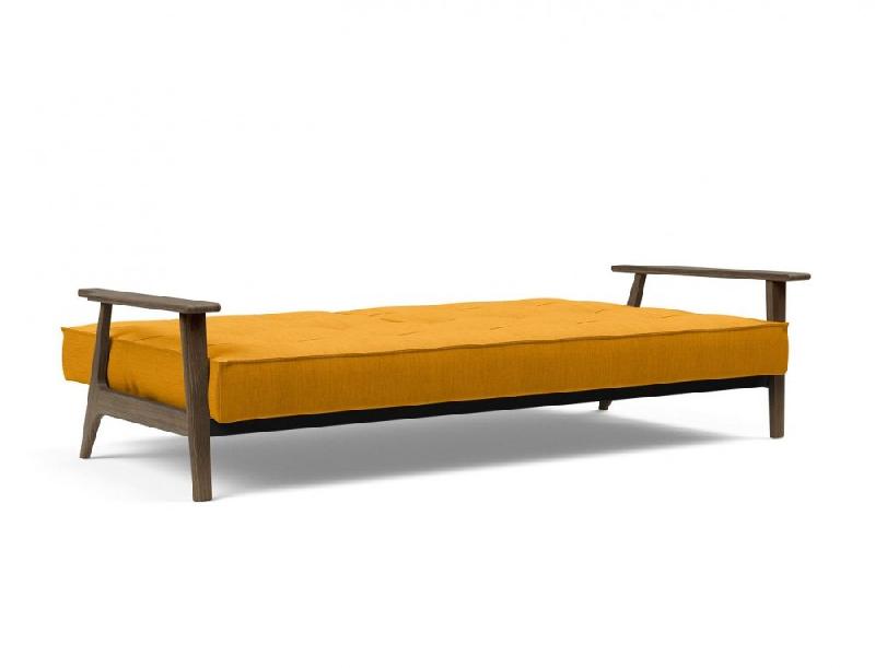 Canapé-lit design Innovation Living Splitback Frej - Convertible 115x210 cm - Chêne fumé - Tissu Elegance Burned Curry_3
