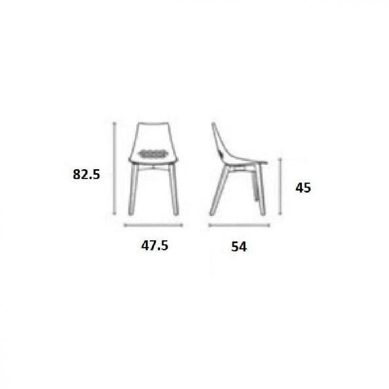 Lot de 2 chaises JAM W - design moderne - grège, coque bicolore et piétement en frêne naturel - fabrication italienne_3