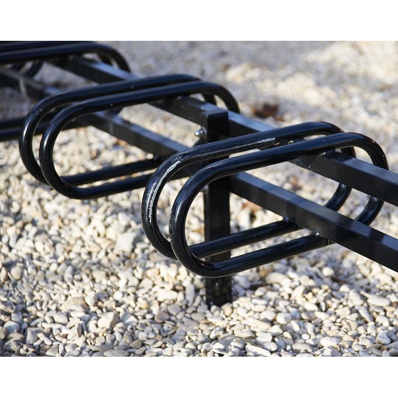 Abri vélos Province en inox brossé - Ref : 529125.Gpro - Design urbain avec pommeaux décoratifs et support cycles 6 places_3