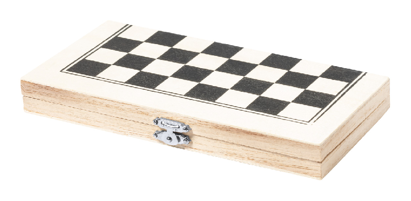 Jeu d'échecs en bois - plateau pliable avec 32 pièces - couleur blanc - 130 gr_3