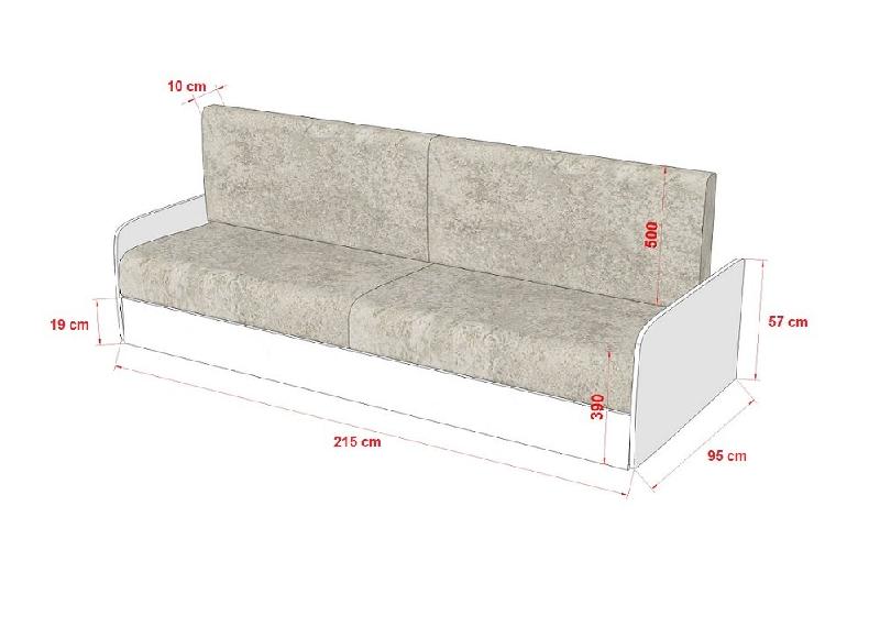 Armoire-lit escamotable Vertigo Sofa 160x200 cm - Façade blanc brillant - Canapé marron avec accoudoirs_3