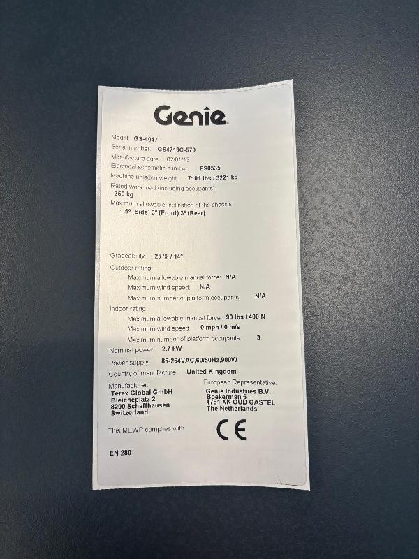 Nacelle ciseaux GENIE gs4047 occasion_3