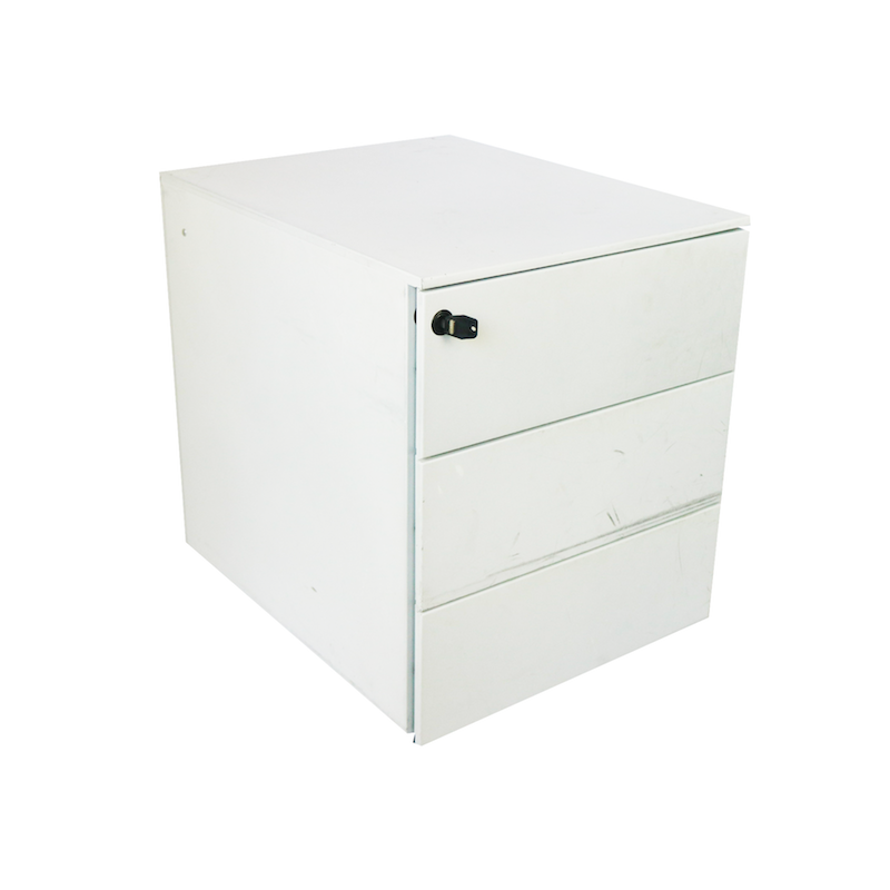 Caisson tiroir gris clair d'occasion - robuste et refermable - 55x42x53 - Meuble armoire bas_3