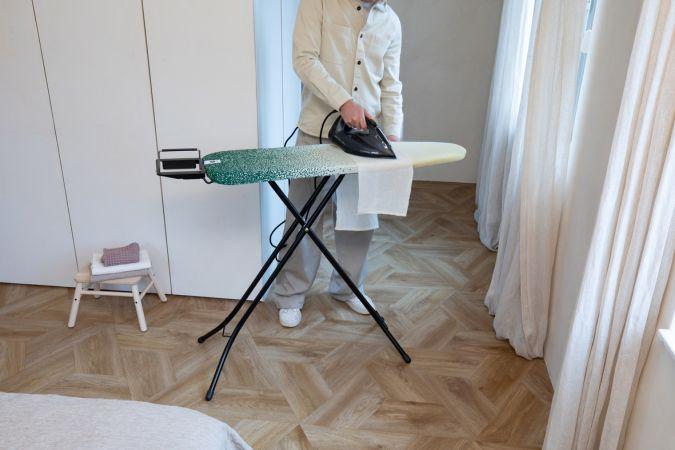 Table à repasser taille A -110 x 30 cm, pour fer vapeur - New Dawn, Coton équitable avec repose-fer à vapeur pour gauchers ou droitiers_3